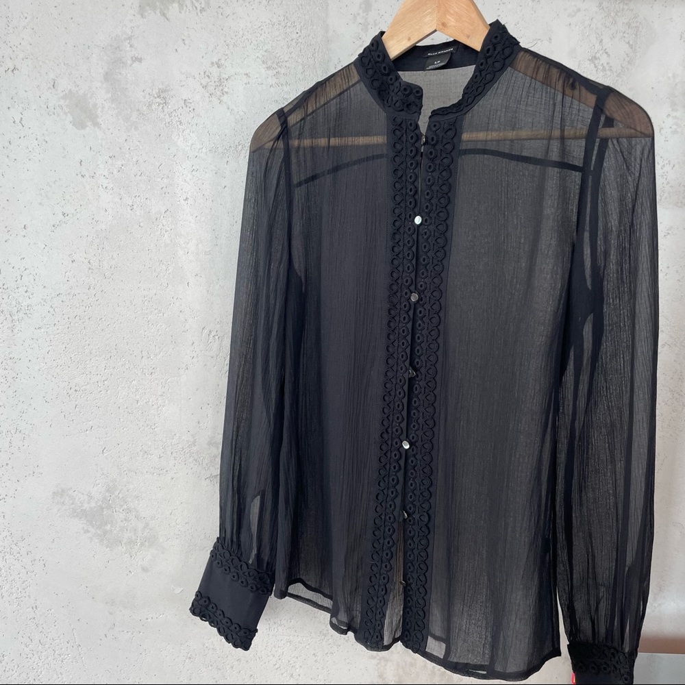 Club Monaco sheer black shirt